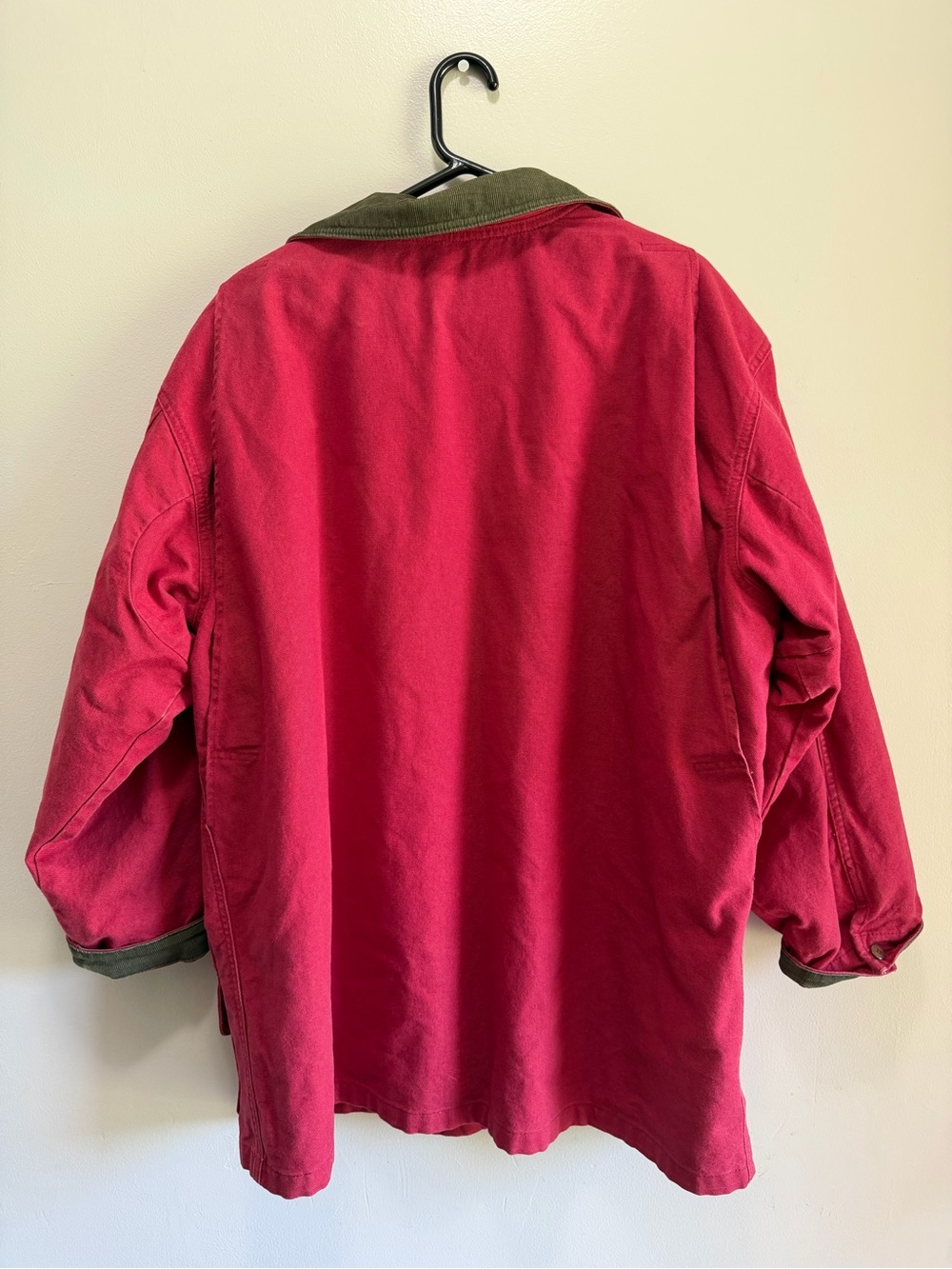 *VINTAGE* 80s/90s LL Bean Burgundy Barn Oversized Coat Womens XL Wool interior - Picture 2 of 8